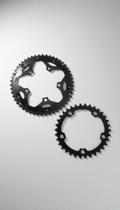 Kit 2 Coroas Bike 50/34 Dentes Preto 5 Furos BCD 110mm Kit 2 Coroas Bike 50/34 Dentes Preto 5 Furos BCD 110mm