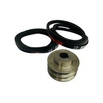 Kit 2 Correia + Polia Do Motor Betoneira 400L Profissional