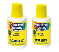 Kit 2 Corretivo Líquido a Base de Água 18ml Acrilex Kit 2 Corretivo Líquido a Base de Água 18ml Acrilex