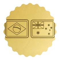 Kit 2 Cortadores Biscoito Bandeira Brasil e Austrália