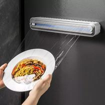 KIT 2 Cortadores De Plástico Filme PVC Suporte Ajustável Dispenser Plástico Filme Descartável Ventosa Aderente Selador Comida Cozinha KIT 2 Cortadores De Plástico Filme PVC Suporte Ajustável Dispenser Plástico Filme Descartável Ventosa Aderente Selador Comida Cozinha