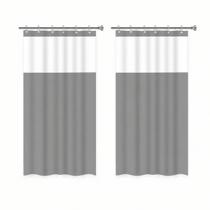 Kit 2 Cortinas Box Visor Banheiro Área Comum Condomínio 198x138cm Resistente Instalação Simples 4 Cores - Kit 2 Cortinas Box Visor Banheiro Área Comum Condomínio 198x138cm Resistente Instalação Simples 4 Cores -