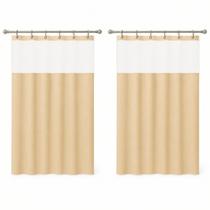 Kit 2 Cortinas de Box com Visor Transparente 198x138cm Banheiro Resistente a Umidade Disponível em 4 Cores Cinza Preto Bege Branco - Kit 2 Cortinas de Box com Visor Transparente 198x138cm Banheiro Resistente a Umidade Disponível em 4 Cores Cinza Preto Bege Branco -