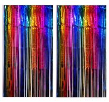Kit 2 Cortinas De Carnaval Colorida Degrade Metalizada 2mx1m Kit 2 Cortinas De Carnaval Colorida Degrade Metalizada 2mx1m