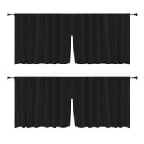 Kit 2 Cortinas De Pia Cozinha Balcão Impermeável Preto Lisa Antimofo 1,38x0,80 Kit 2 Cortinas De Pia Cozinha Balcão Impermeável Preto Lisa Antimofo 1,38x0,80