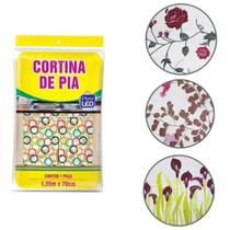 Kit 2 Cortinas de Pia Estampada Polietileno Impermeável Antimofo Plastleo Kit 2 Cortinas de Pia Estampada Polietileno Impermeável Antimofo Plastleo