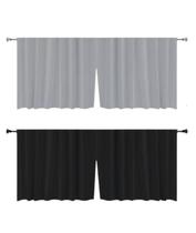 Kit 2 Cortinas Lisa Impermeável Para Pia/balcão Cozinha 1,38 X 0,80