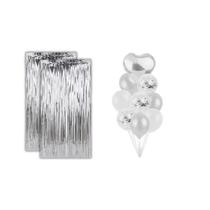 Kit 2 Cortinas Metalizadas e 9 Balões Látex e Metalizado Kit 2 Cortinas Metalizadas e 9 Balões Látex e Metalizado