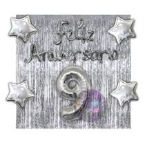 Kit 2 Cortinas + Número + Balão Feliz Aniversário, 13 Cores Festa, Decoração, Comemoração, Aniversário, Dourado, Prata Kit 2 Cortinas + Número + Balão Feliz Aniversário, 13 Cores Festa, Decoração, Comemoração, Aniversário, Dourado, Prata