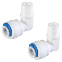 Kit 2 Cotovelo Engate Rápido 1/4" com Rosca Macho 1/8" Resostemte para Mangueira Kit 2 Cotovelo Engate Rápido 1/4" com Rosca Macho 1/8" Resostemte para Mangueira
