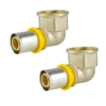 Kit 2 Cotovelos Fêmea P/ Gás Pex 16mm Forno Fogão Cook Top