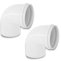 Kit 2 Cotovelos Joelho Esgoto Pvc 90 Graus Branco 75Mm