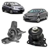 Kit 2 Coxim Motor Le Ld Automático Honda New Fit City 09/13 - Solupe Parts