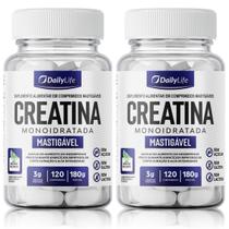 Kit 2 Creatina Mastigável DailyLife 3g Mousse Limão Sem Glúten Performance Treino
