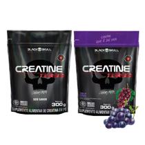 Kit 2 Creatina Turbo 300g Sache Sem Sabor + Uva - Black Skull
