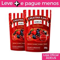 Kit 2 Creatinas 4 em 1 da Marca ADEUS Frutas Vermelhas 300g Creatina Colágeno Vitamina C Cromo