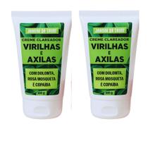 Kit 2 Creme Clareador de Virilhas e Axilas Amazônico 100ml Clareia manchas escuras cotovelos, virilh
