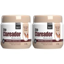 Kit 2 Creme Clareador Virilha Axilas Lisa BioSoft 7 Dias Tripla Acao Uniformiza Tom Hidratacao 120g