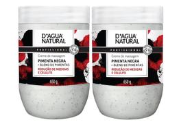 Kit 2 Creme de Massagem Pimenta Negra 650g - D'agua Natural