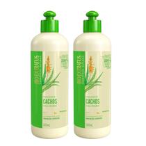 Kit 2 Creme de Pentear Cabelos Cacheados Finalizador Cachos Babosa e Macadâmia Bio Extratus 500ml