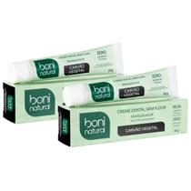 Kit 2 Creme Dental Boni Natural Sem Fluor Carvao Vegetal Branqueador Antisseptico Halito Fresco 90g Kit 2 Creme Dental Boni Natural Sem Fluor Carvao Vegetal Branqueador Antisseptico Halito Fresco 90g