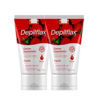 Kit 2 Creme Depilação Facial Morango Depiltório Depilflax Indolor 50g Kit 2 Creme Depilação Facial Morango Depiltório Depilflax Indolor 50g