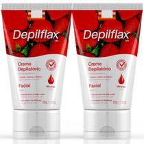 Kit 2 Creme Depilatório Facial Morango Depilflax 50G Kit 2 Creme Depilatório Facial Morango Depilflax 50G