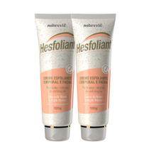 Kit 2 Creme Esfoliante Corporal e Facial Hesfoliant com Argila Branca Nobrevie 120g