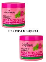 Kit 2 Creme Esfoliante Corporal Rosa Mosqueta, Melancia e Maracuja Pote 500g para o corpo