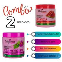 Kit 2 Creme Esfoliante Corporal Rosa Mosqueta, Melancia e Maracuja Pote 500g para o corpo