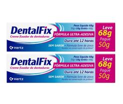 kit 2 Creme Fixador DentalFix Sem Sabor 68g - Hertz