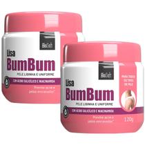 Kit 2 Creme Lisa BumBum BioSoft Niacinamida Pelos Encravados Acne Todos Tipos Pele Uniforme 120g Kit 2 Creme Lisa BumBum BioSoft Niacinamida Pelos Encravados Acne Todos Tipos Pele Uniforme 120g