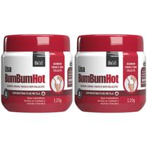 Kit 2 Creme Lisa BumBum Hot BioSoft Anticelulite Flacidez Firmeza Termogenico Glow Instantaneo 120g