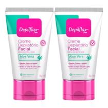 Kit 2 Creme Para Depilação Facial Depilflax Aloe Vera 50G Kit 2 Creme Para Depilação Facial Depilflax Aloe Vera 50G