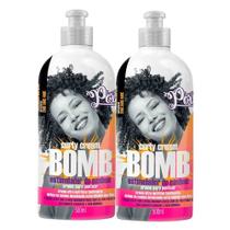 Kit 2 Creme para Pentear Bomb Crescimento Big Curly Cream Estimulador de Cachos 500ml