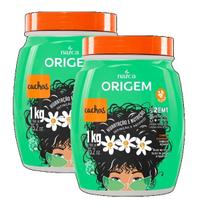 kit 2 Creme Para Pentear Cacheados Nazca Cosméticos Origem 2 Em 1 Creme De Hidratação 1Kg