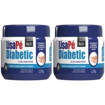 Kit 2 Creme Ultra Hidratante Diabetic Lisa Pe BioSoft Ressecamento Extremo Barreira Protetora 120g