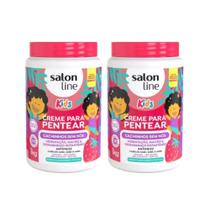 Kit 2 Cremes De Pentear Cachinhos Morango Salon Line
