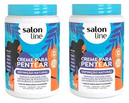 Kit 2 Cremes De Pentear Definição Natural Salon Line 1 Kg
