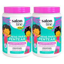 Kit 2 Cremes De Pentear Infantil Salon Line Kids Sem Nós 1kg Kit 2 Cremes De Pentear Infantil Salon Line Kids Sem Nós 1kg