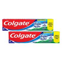Kit 2 Cremes Dentais Colgate Tripla Ação 180g