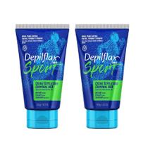 Kit 2 Cremes Depilação Depilflax Corporal Costas Peito Pernas Braço Masculino Men Sport 150g