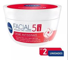 Kit 2 Cremes Facial Nivea Antissinais 5 em 1 Não Oleosa 100g