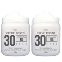 Kit 2 Cremes Facial Rosto 30 Para Rugas Skin Care - Antirrugas Antissinais Clareador de Manchas Escuras - Prevenção de R