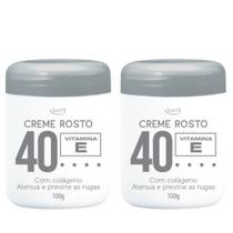 Kit 2 Cremes Facial Rosto 40 Para Rugas Skin Care - Antirrugas Antissinais Clareador de Manchas Escuras - Prevenção de R