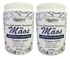 KIT 2 Cremes Hidratante Desodorante Kelma Mãos Toque Seco 950g