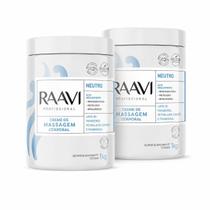 Kit 2 Cremes Massagem Neutro Hidratação Corporal Raavi 1kg Kit 2 Cremes Massagem Neutro Hidratação Corporal Raavi 1kg