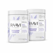 Kit 2 Cremes Massagem Para Drenagem Linfática Raavi 1kg