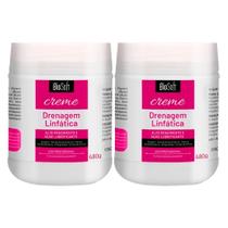 Kit 2 Cremes Para Massagem Bio Soft Corporal Drenagem Linfática 680g