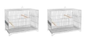 Kit 2 criadeiras grandes c/ porta ninho para aves periquito - BONANZA